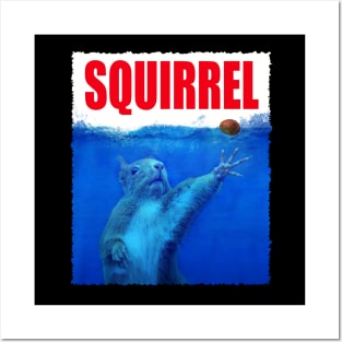 Nutty Nibblers Squirrel Samba, Tee Triumph for Wildlife Admirers Posters and Art